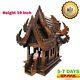 Large Thai Spirit House Teak Wood Wooden Buddha Amulet Worship Height 19 Handcr