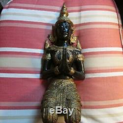Large Vintage Thai Gold Gilt Bronze Statue Guardian Angel Buddha 13 Height