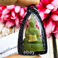 Leklai Buddha Lucky Green Glow In Dark Stone Wealth Somporn Thai Amulet #17635 Leklai Buddha Lucky Green Glow In Dark Stone Wealth Somporn Thai Amulet #17635