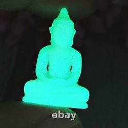 Leklai Statue Green Glow in Dark Buddha Thai Amulet Moon Light Lp Somporn #9095