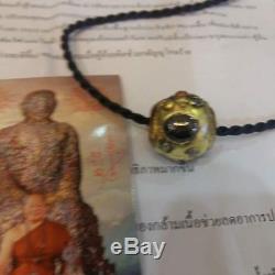 Leklai Takrud 1 Pendant LP Sompon Thai Buddha Amulet Life Protect Genuine Real