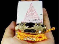 Leklai Takrud Pendant LP Sompon Thai Buddha Amulet Life Protect Genuine Real