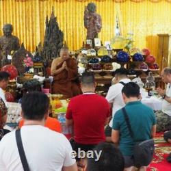Leklai Thai Pendant Amulet Brown Takrut Heal Buddha Somporn Protect Luck Wealth