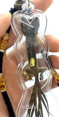 Lizard Gecko Necklace 2 Head 9 Tail Thai Buddha Amulet Rich Lucky Gambler Blesse