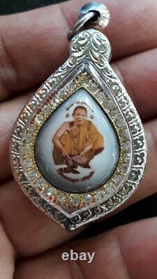 Locket Photo LP KOON Thai Buddha Amulet Pendant, B. E. 2537, Genuine From Temple