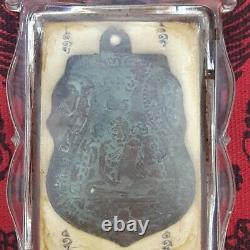 Locket Phra LP Glan Wat Prayat Back First Model Rean Old Thai Buddha Amulet Rare
