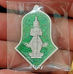 Lord Buddha 9 Face Face Gold & Silver LP Thongdam Thai Amulet Bring Lucky Wealth