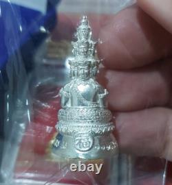 Lord Buddha 9 Face Silver LP Thongdam Thai Amulet Bring Lucky Wealth no. 225