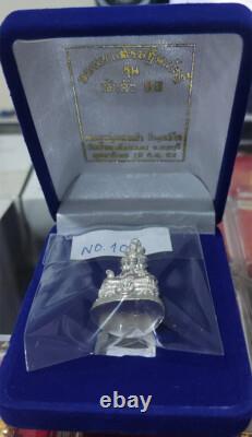 Lord Buddha 9 Face Silver LP Thongdam Thai Amulet Bring Lucky Wealth no. 225