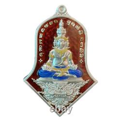 Lord Buddha 9 Face Silver Red LP Thongdam Thai Amulet Bring Lucky Wealth Rich