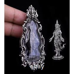 Lord Buddha Descended from Tavatimsa Heaven Thai Amulet Pendant Write Bronze