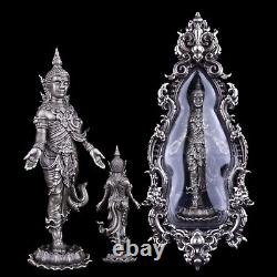 Lord Buddha Descended from Tavatimsa Heaven Thai Amulet Pendant Write Bronze