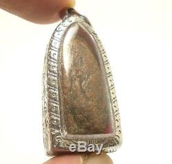 Lord Buddha Tiger Cave Thai Antique Protection Amulet Good Luck Peaceful Pendant