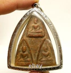 Lord Buddha Triple Blessing Amulet Thai Real Powerful Success Lucky Rich Pendant