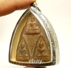 Lord Buddha Triple Blessing Amulet Thai Real Powerful Success Lucky Rich Pendant