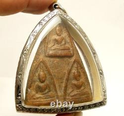 Lord Buddha Triple Blessing Amulet Thai Real Powerful Success Lucky Rich Pendant