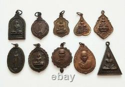Lot Wholesale 50 pcs Thai Amulet Buddha LP Phra Talisman Magic Charm Pendant Old