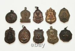 Lot Wholesale 50 pcs Thai Amulet Buddha LP Phra Talisman Magic Charm Pendant Old