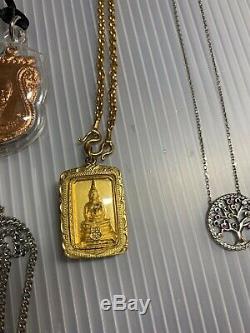 Lot of Sterling Diamond Quartz Crystal Thai Buddha Amulets Moldavite Liz Alpert