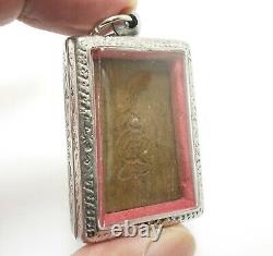 Lp Boon Buddha Bless In Sacred Temple Thai Peaceful Lucky Success Amulet Pendant