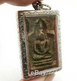 Lp Boon Buddha Enlighten Shield Thai Powerful Antique Amulet Super Rare Pendant