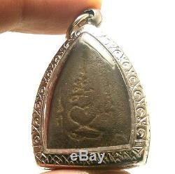 Lp Boon Buddha In Dharma Shield Thai Powerful Antique Amulet Pendant