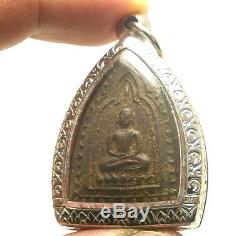 Lp Boon Buddha In Dharma Shield Thai Powerful Antique Amulet Pendant
