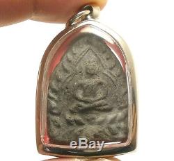 Lp Boon Jaosua Billionaire Buddha Real Thai Black Antique Amulet Miracle Pendant