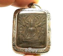 Lp Boon Lord Buddha & 2 Disciples Thai Healing Amulet Long Healthy Life Pendant