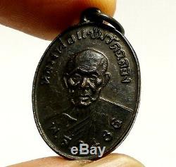 Lp Cham Blessed In 1943 Coin Thai Buddha Amulet Success Lucky Money Rich Pendant