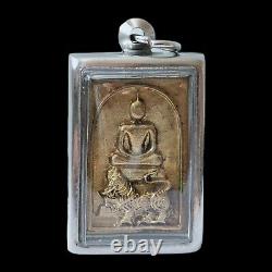 Lp Chern Phra Somdej with Phra Pidta Thai Buddha Amulet Lucky Talisman 2538 New