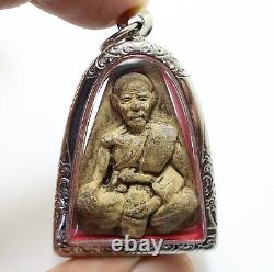 Lp Jong Thai Buddha Magic Amulet Blessed 1960 Protection Happy Success Pendant