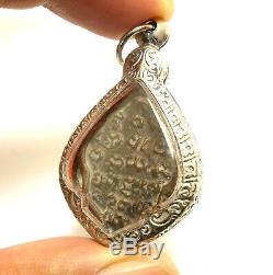 Lp Kaew Small Ooj Coin Thai Antique Buddha Magic Amulet Pendant Life Protection