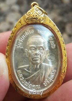 Lp Koon Wat Banrai Thai Amulet Buddha Rub-sadej Silver Be. 2536 Or-tag Tor-tag