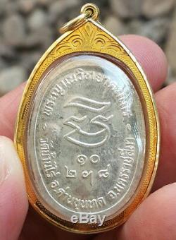 Lp Koon Wat Banrai Thai Amulet Buddha Rub-sadej Silver Be. 2536 Or-tag Tor-tag