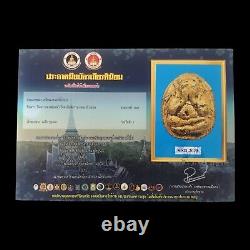 Lp Lham Phra Pidta Pitong gold Thai Buddha Amulet Pendant Lucky Talisman BE 2539