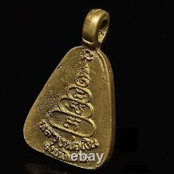 Lp Ngern Thai Amulet Buddha Magic Gold Brass Coin Talisman Lucky Money Pendant