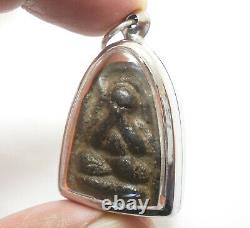 Lp Suk Phra Pidta Close Eyes Buddha Thai Magic Antique Sook Amulet Lucky Pendant