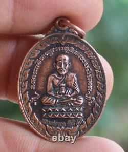 Lp Thuad Tuad Talisman Gold Plated Coin Thai Buddha Amulet