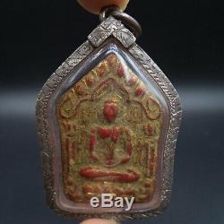 Lp Tim Buddha Khunphan Full Gold Takrut Thai Amulet Silver Water Proof Case
