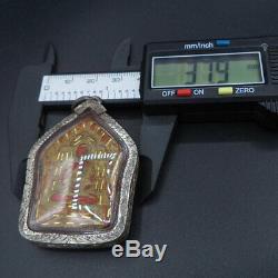 Lp Tim Buddha Khunphan Full Gold Takrut Thai Amulet Silver Water Proof Case