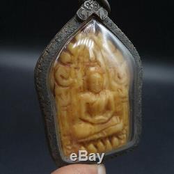 Lp Tim Buddha Khunphan Huge Gold Takrut Thai Amulet Silver Water Proof Case