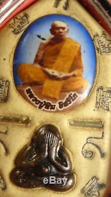 Lp Tim Phra Khun Paen Roop Tai Buddha Amulet Phra Pidta 2 Takrut From Thailand