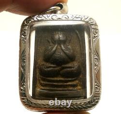Lp Tim Pidta Close Eyes Buddha Yantra Thai Strong Life Protection Amulet Pendant