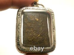 Lp Tim Pidta Close Eyes Buddha Yantra Thai Strong Life Protection Amulet Pendant