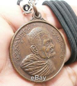 Lp Wan Sujinno Mahasetthi Coin Bless 1977 Lucky Rich Thai Buddha Amulet Pendant