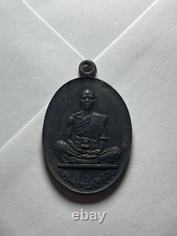 Luang Pho Koon Thai Buddha Amulet Medal Yantra Back Vintage Pendant