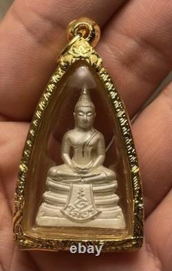 Luang Phor Sothorn Thai Buddha Amulet Pendant in Case Religious Collectible