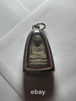 Luang Pu Thuat Thai Buddha Amulet Iron Shape Case Pendant