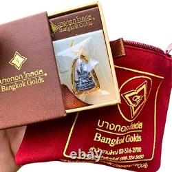 Luang Pu Thuat Thai Buddha Amulet Solid Gold 75% Frame Waterproof Lucky Fashion
